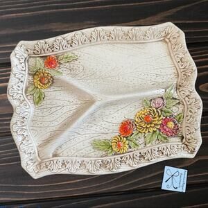 Lefton 6240 Tri-divided Trinket Tray Platter Dish